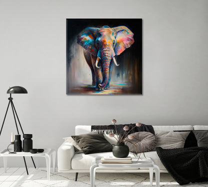 Abstract Elephant Modern Wall Decor-Canvas Print-CetArt-1 panel-12x12 inches-CetArt