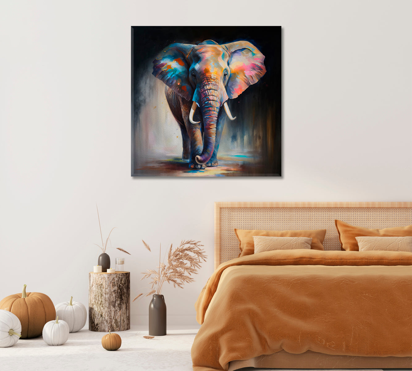 Abstract Elephant Modern Wall Decor-Canvas Print-CetArt-1 panel-12x12 inches-CetArt