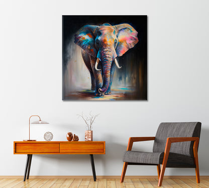 Abstract Elephant Modern Wall Decor-Canvas Print-CetArt-1 panel-12x12 inches-CetArt