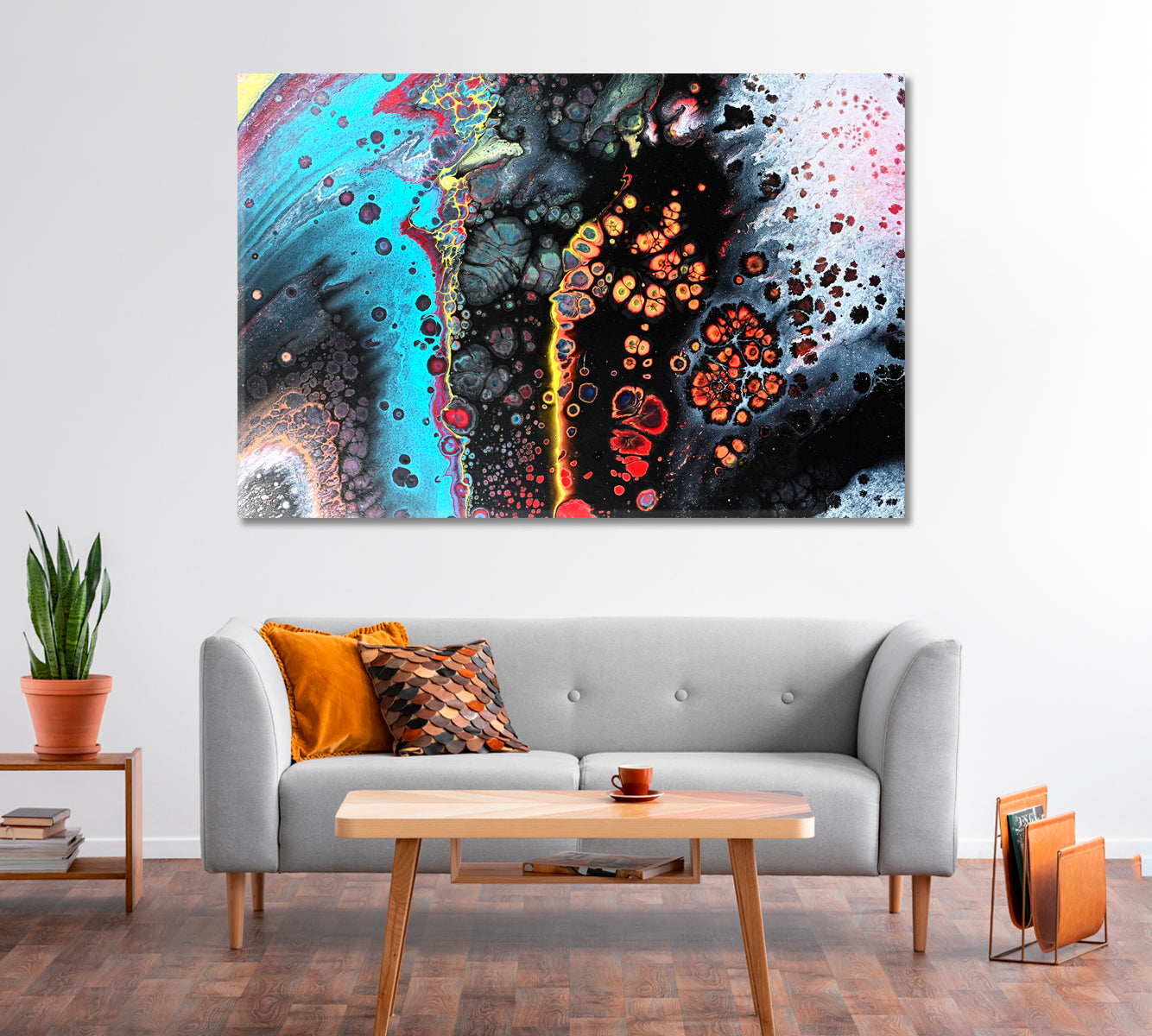 Abstract Multicolor Art Print on Canvas-Canvas Print-CetArt-1 Panel-24x16 inches-CetArt