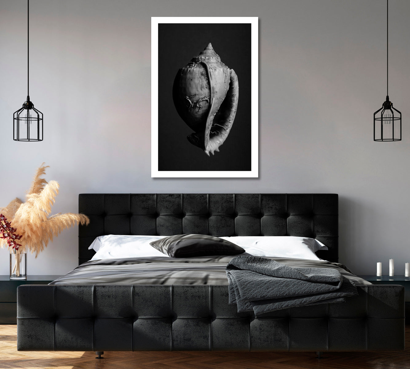 Standing Seashell Modernism Art Canvas-Canvas Print-CetArt-1 panel-16x24 inches-CetArt