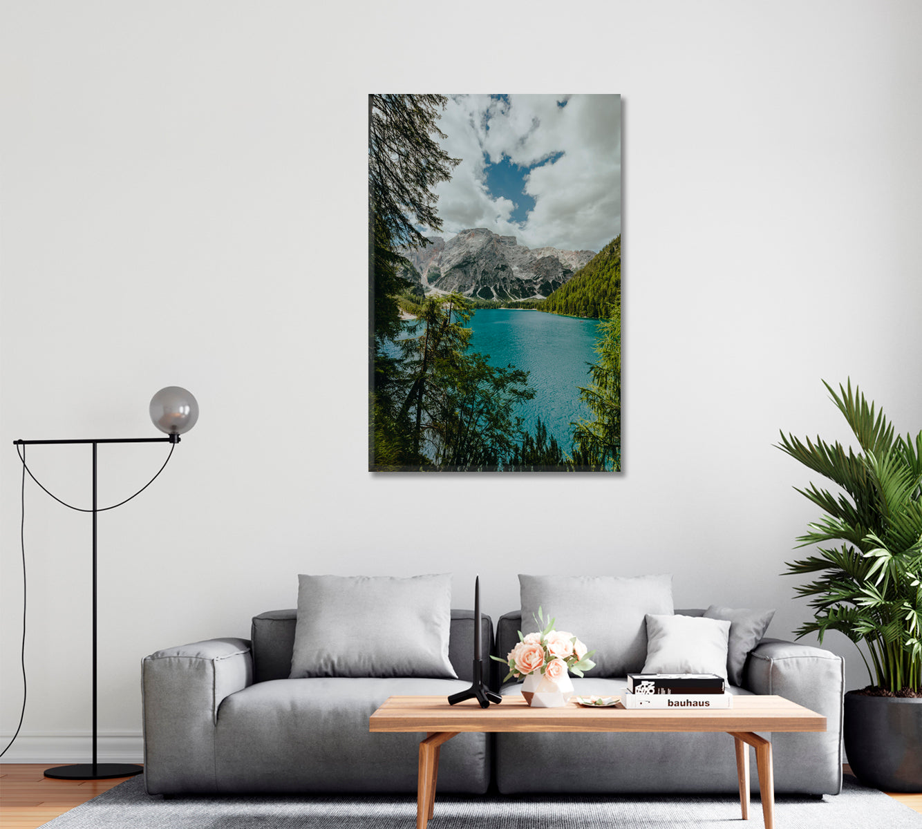 Lake Braies Dolomites Alps Canvas Print-Canvas Print-CetArt-1 panel-16x24 inches-CetArt