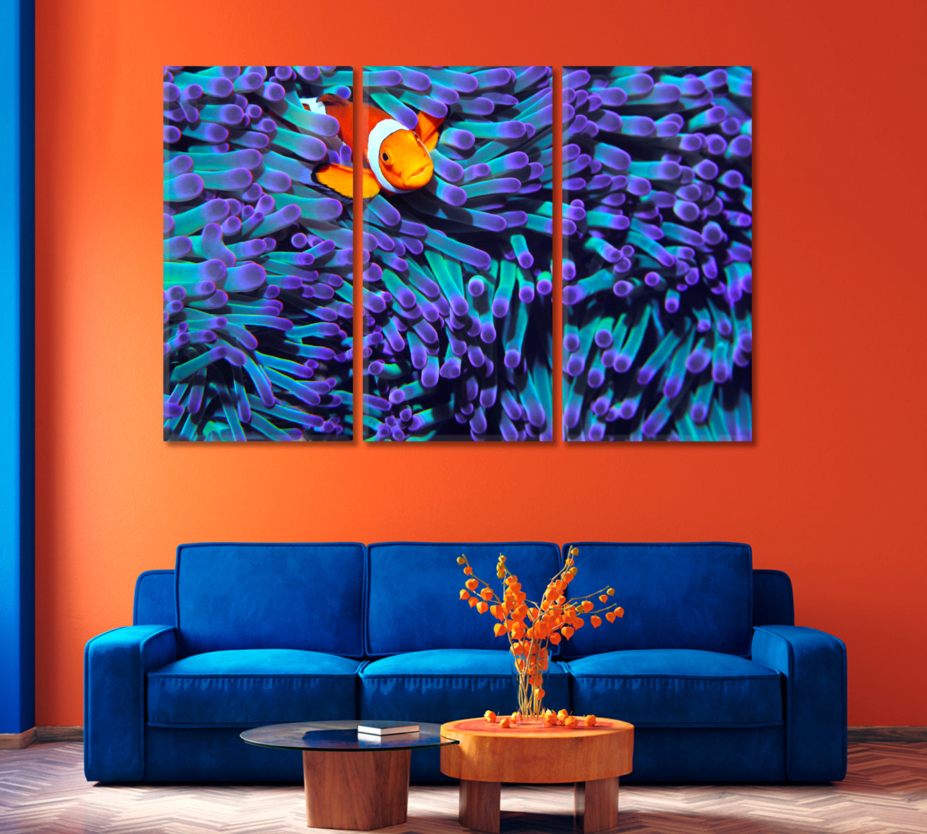 Anemonefish Canvas Print Wall Art-Canvas Print-CetArt-1 Panel-24x16 inches-CetArt