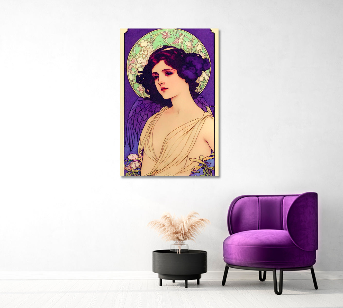 Beautiful Angel Wall Canvas Art Print-Canvas Print-CetArt-1 panel-16x24 inches-CetArt