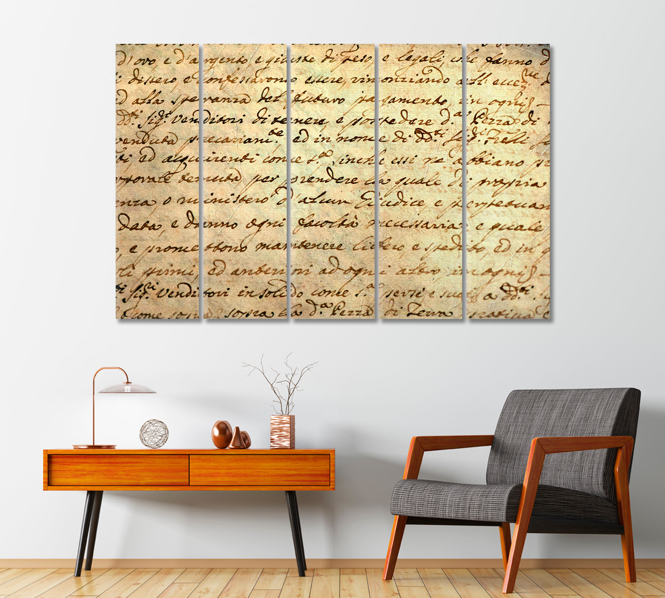 Old Manuscript Canvas Wall Art-Canvas Print-CetArt-1 Panel-24x16 inches-CetArt