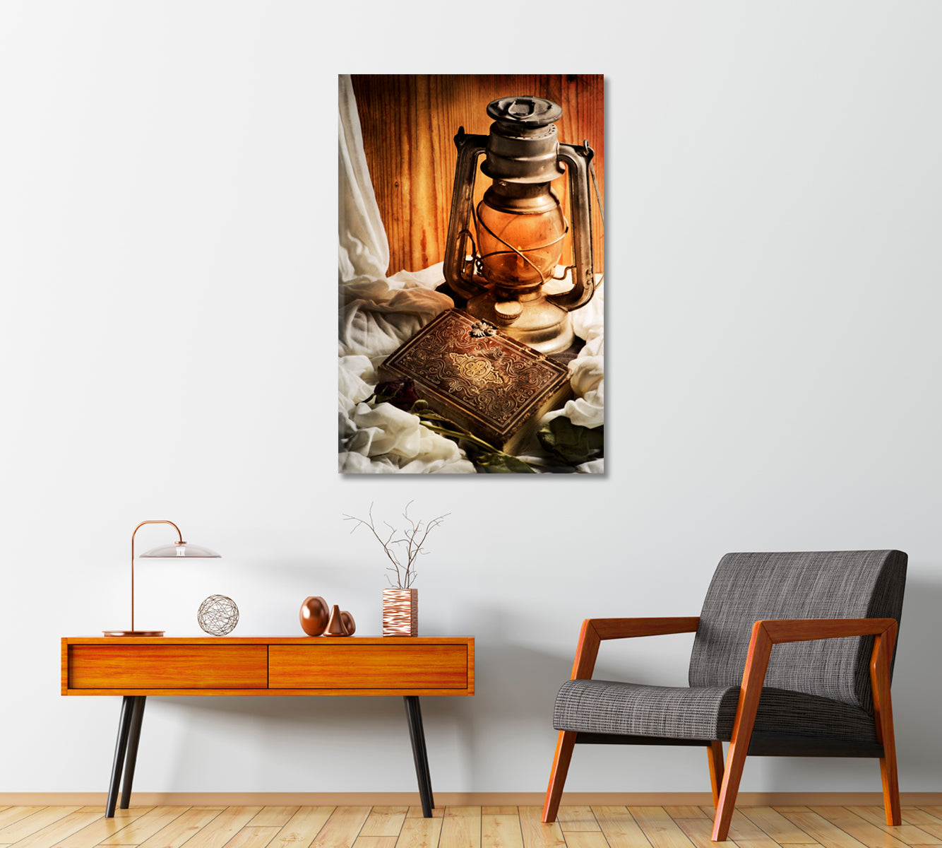 Old Lantern Still Life Canvas Print-Canvas Print-CetArt-1 panel-16x24 inches-CetArt