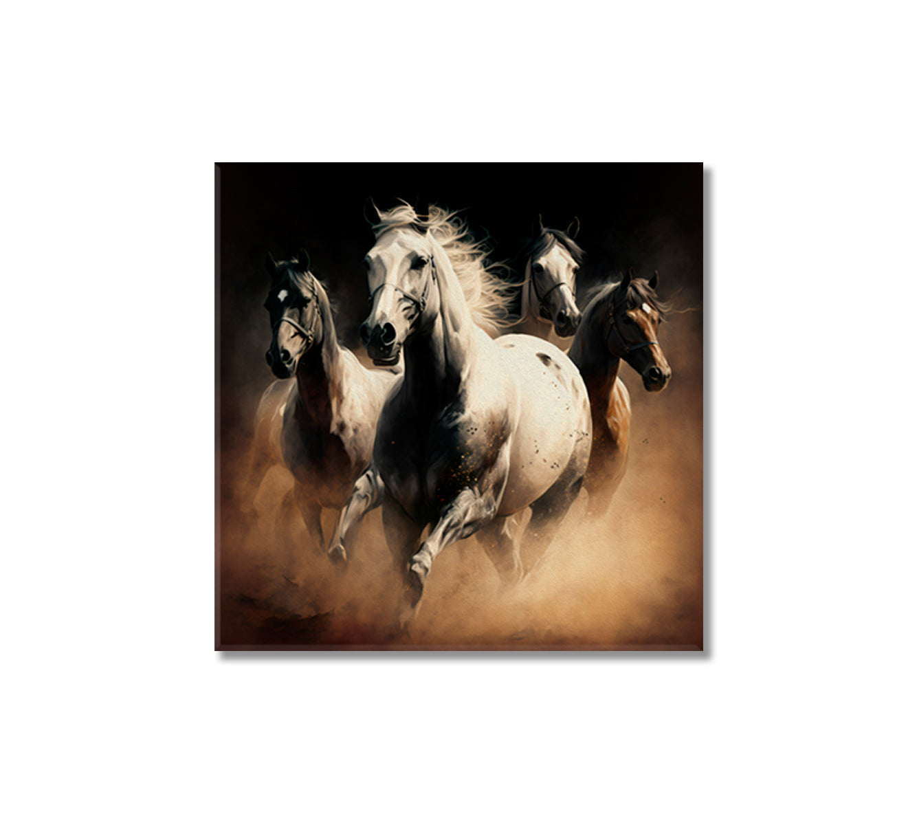 Arabian Horses Art for Wall Decor-Canvas Print-CetArt-1 panel-12x12 inches-CetArt