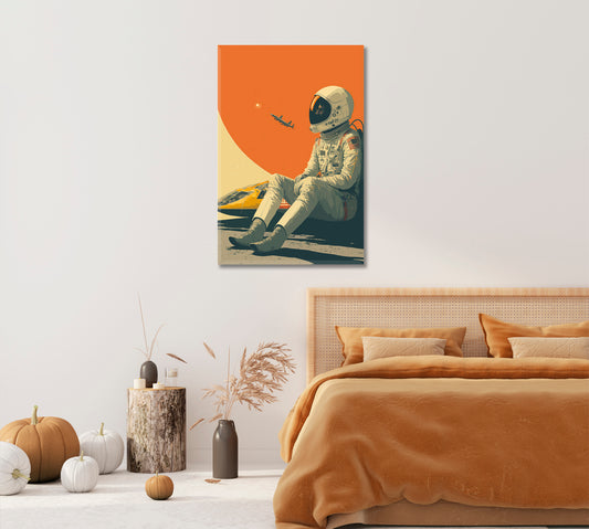 Astronaut Outer Space Wall Art-Canvas Print-CetArt-1 panel-16x24 inches-CetArt