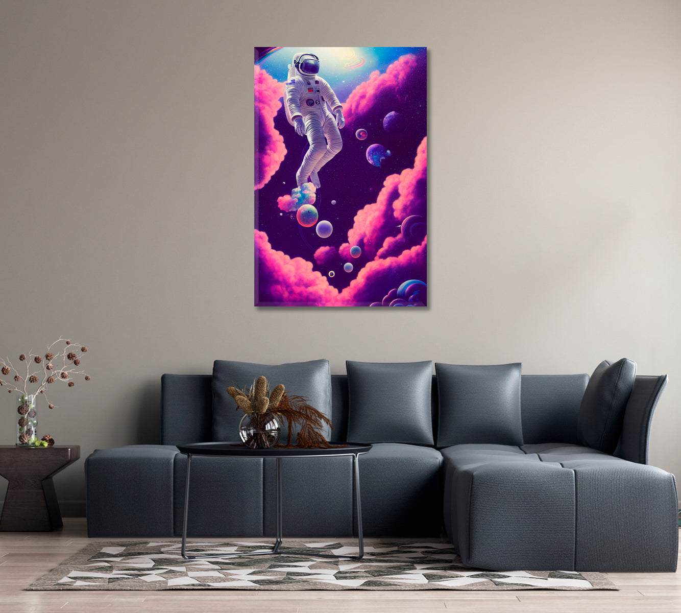 Astronaut in Fantasy Space Canvas Print-Canvas Print-CetArt-1 panel-16x24 inches-CetArt