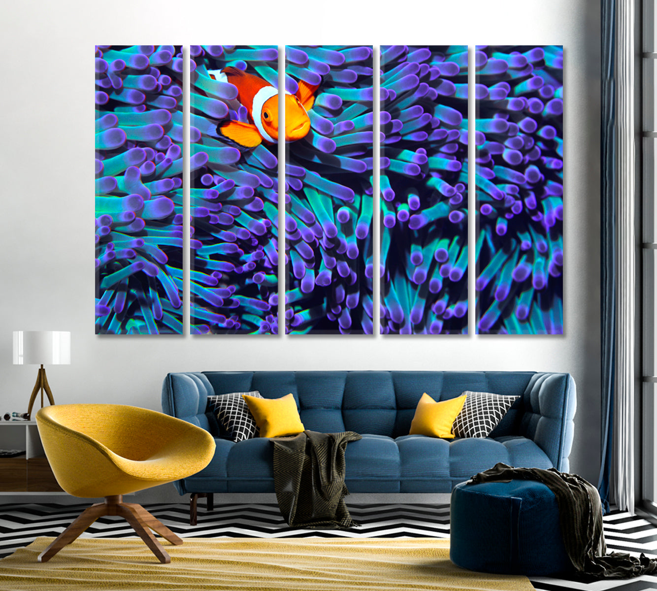 Anemonefish Canvas Print Wall Art-Canvas Print-CetArt-1 Panel-24x16 inches-CetArt