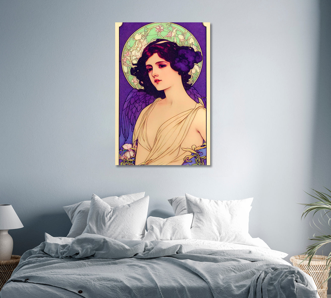 Beautiful Angel Wall Canvas Art Print-Canvas Print-CetArt-1 panel-16x24 inches-CetArt