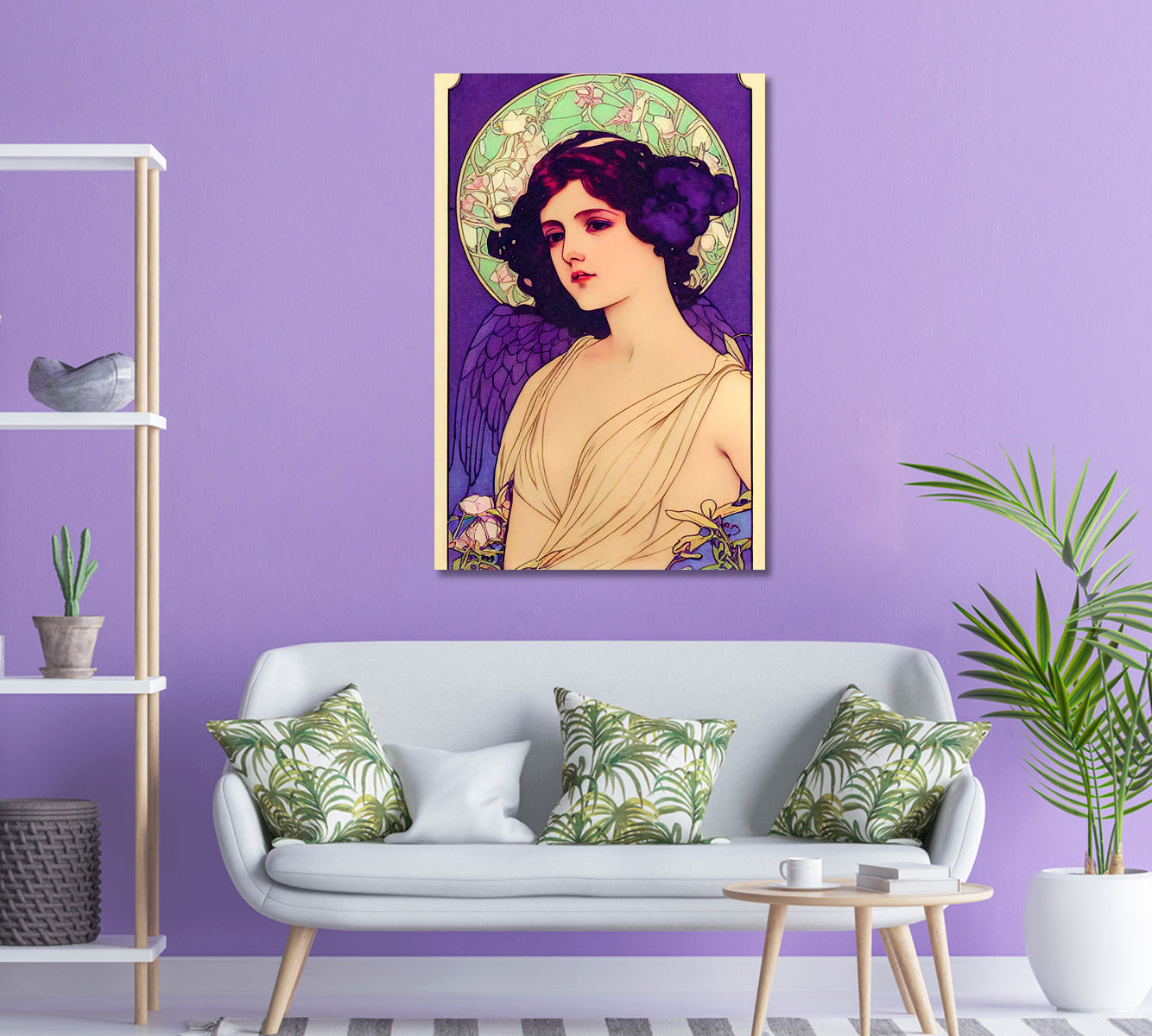 Beautiful Angel Wall Canvas Art Print-Canvas Print-CetArt-1 panel-16x24 inches-CetArt