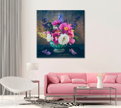 Beautiful Still Life Bouquet Wall Art-Canvas Print-CetArt-1 panel-12x12 inches-CetArt