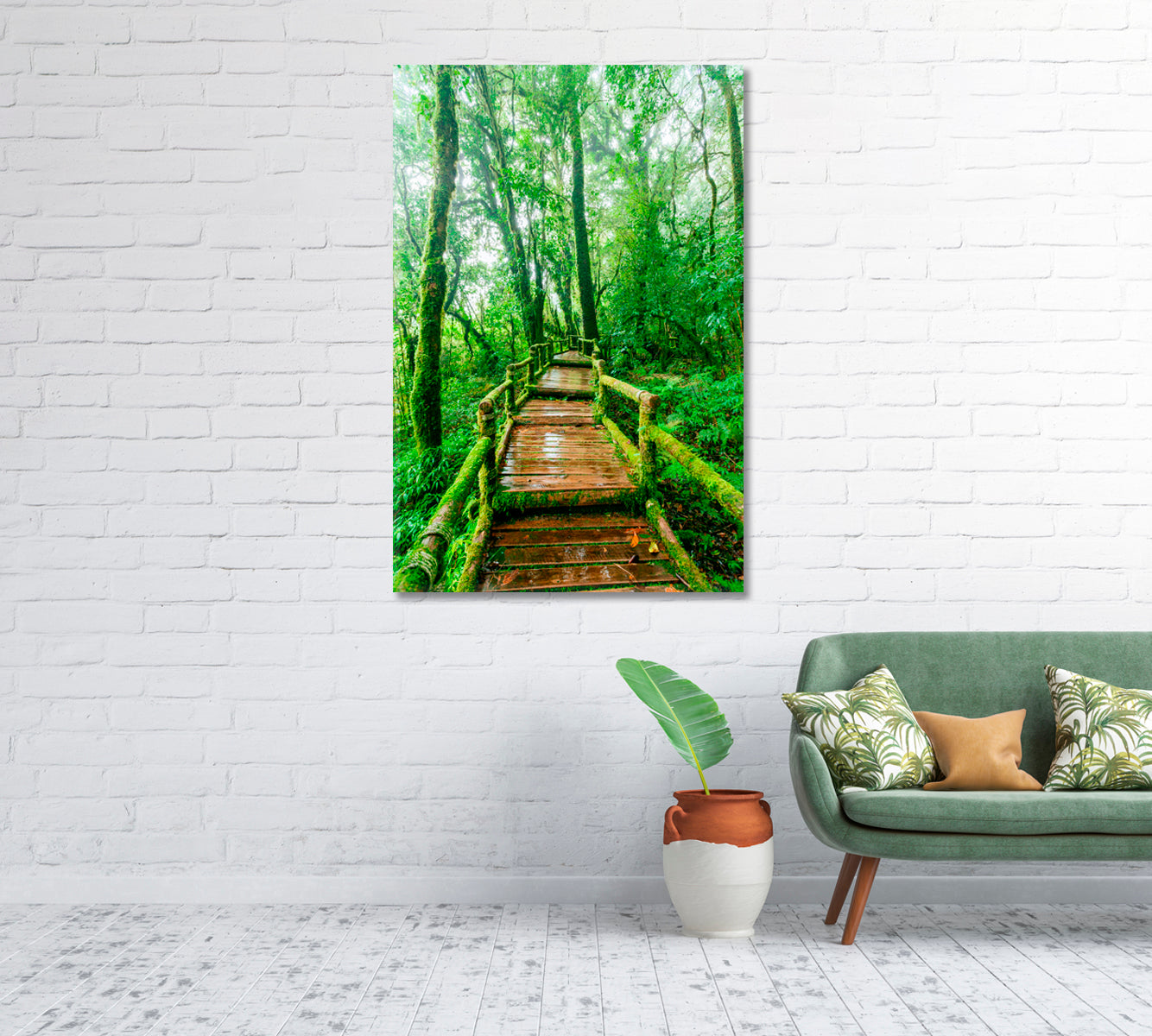 Beautiful Rain Forest Trail Canvas Print-Canvas Print-CetArt-1 panel-16x24 inches-CetArt