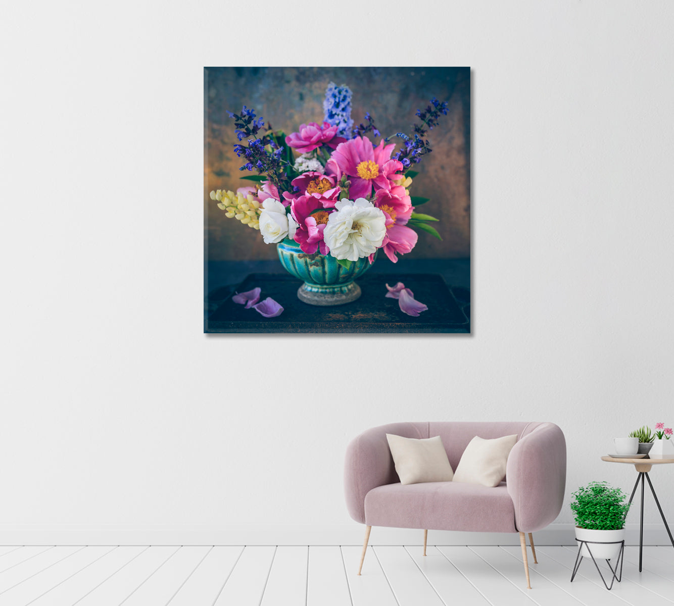 Beautiful Still Life Bouquet Wall Art-Canvas Print-CetArt-1 panel-12x12 inches-CetArt