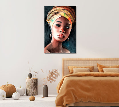 Woman in Turban Bedroom Wall Decor-Canvas Print-CetArt-1 panel-16x24 inches-CetArt