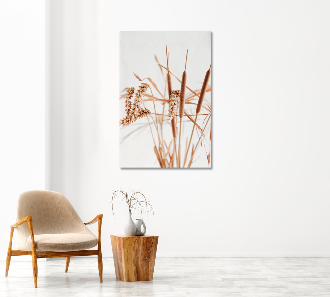 Dry Beige Reeds Giclee Art Decor-Canvas Print-CetArt-1 panel-16x24 inches-CetArt