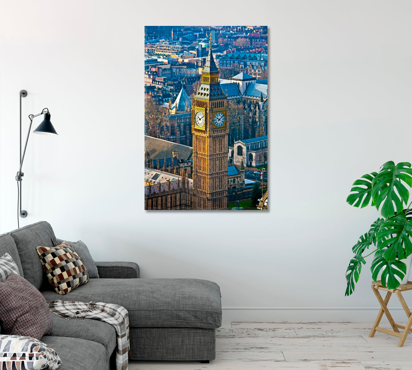 Big Ben Clock Tower Wall Art-Canvas Print-CetArt-1 panel-16x24 inches-CetArt