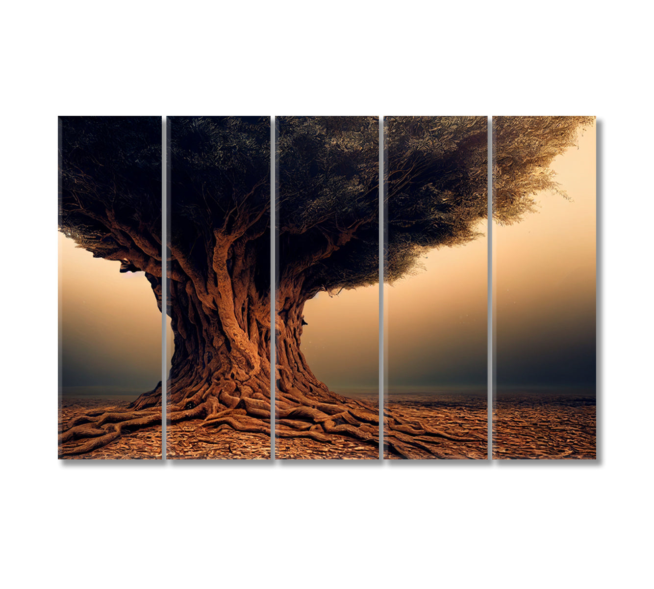 Impressive Large Tree Canvas Art Print-Canvas Print-CetArt-5 Panels-36x24 inches-CetArt