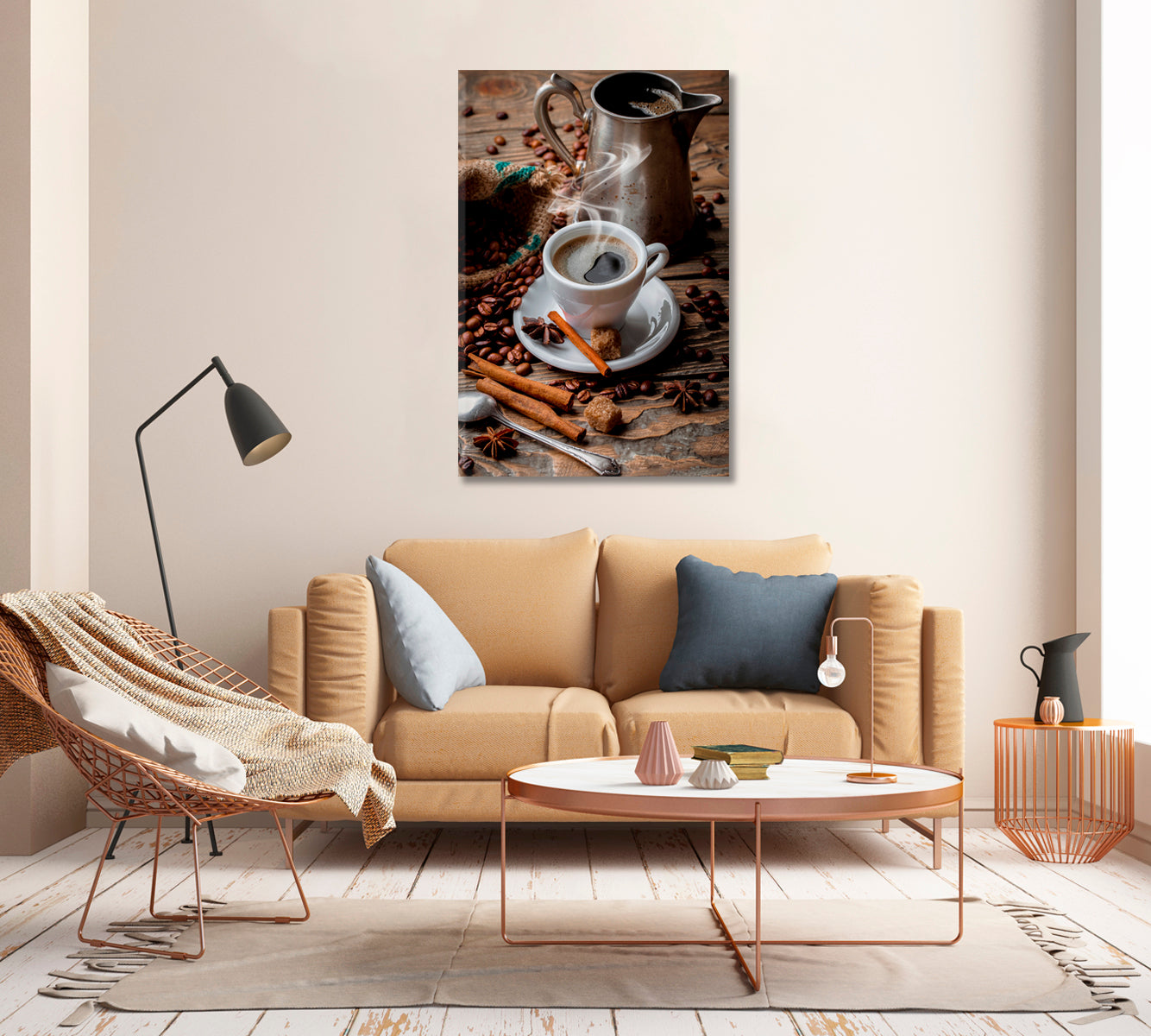 Black Coffee Art For Kitchen Wall-Canvas Print-CetArt-1 panel-16x24 inches-CetArt