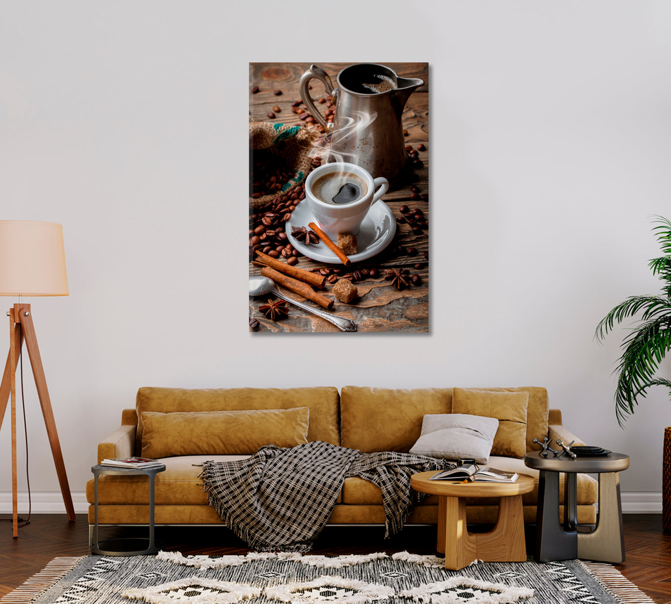 Black Coffee Art For Kitchen Wall-Canvas Print-CetArt-1 panel-16x24 inches-CetArt