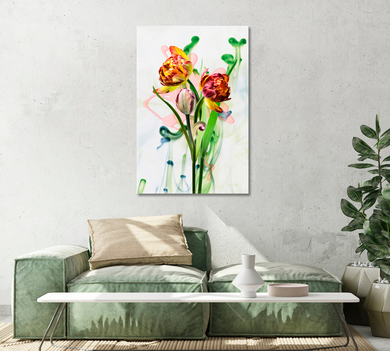 Spring Flowers Canvas Home Wall Art-Canvas Print-CetArt-1 panel-16x24 inches-CetArt