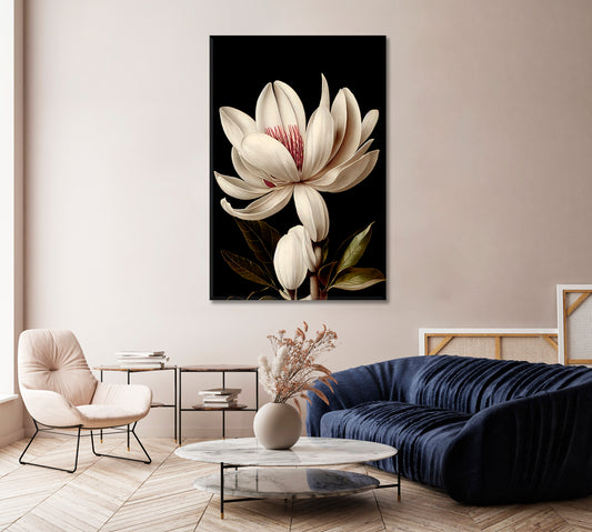 Magnolia Flower Interior Wall Decor-Canvas Print-CetArt-1 panel-16x24 inches-CetArt