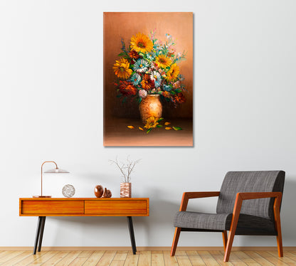 Summer Flowers Still Life Canvas Print-Canvas Print-CetArt-1 panel-16x24 inches-CetArt