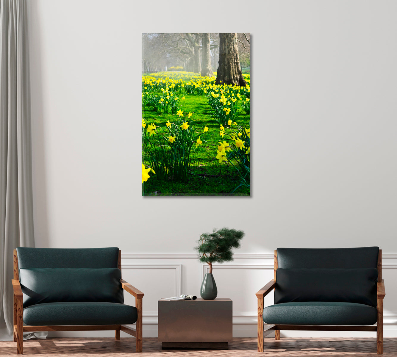 Blooming Daffodils Flowers Canvas Wall Art-Canvas Print-CetArt-1 panel-16x24 inches-CetArt