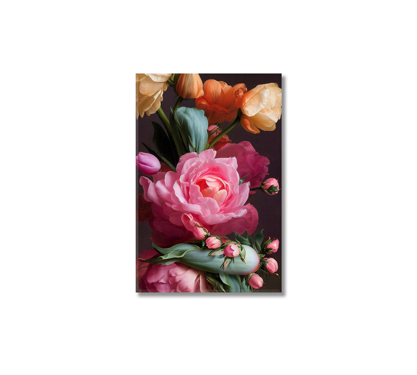 Roses Still Life Canvas Wall Decor-Canvas Print-CetArt-1 panel-16x24 inches-CetArt