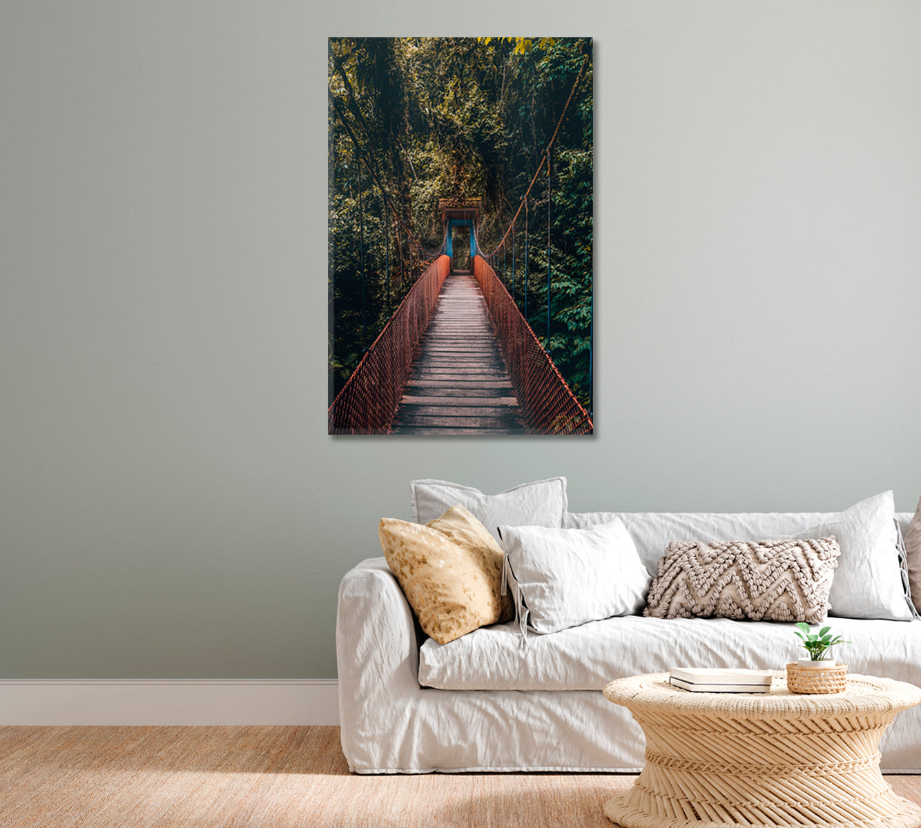 Tingo Maria Bridge Wall Art Canvas-Canvas Print-CetArt-1 panel-16x24 inches-CetArt