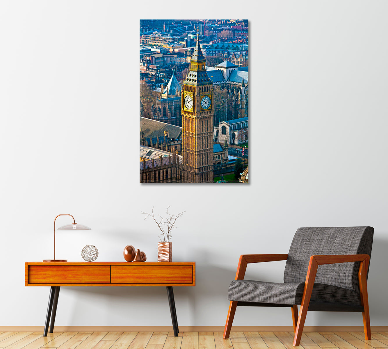 Big Ben Clock Tower Wall Art-Canvas Print-CetArt-1 panel-16x24 inches-CetArt