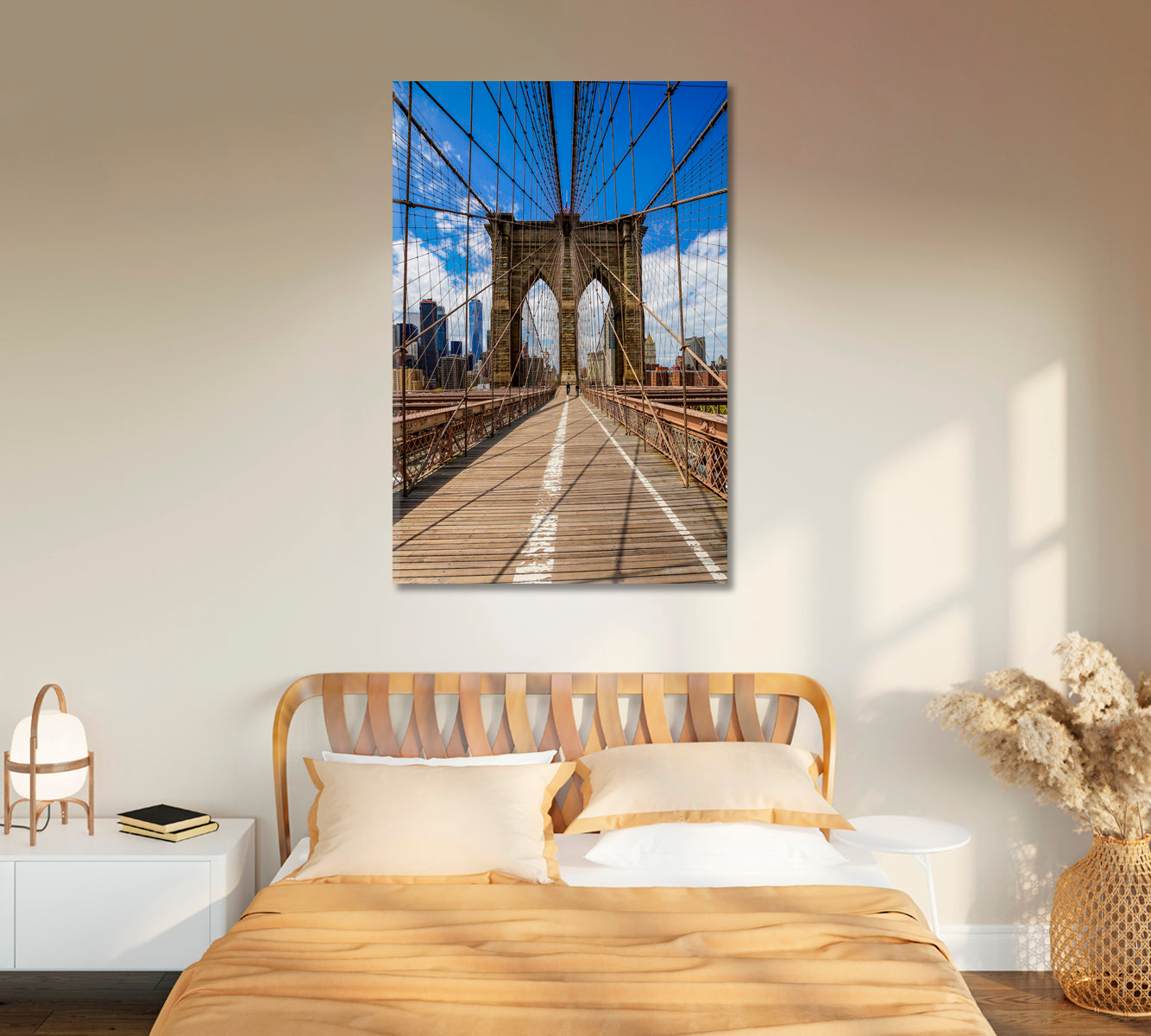 Brooklyn Bridge Trendy Giclee Print-Canvas Print-CetArt-1 panel-16x24 inches-CetArt