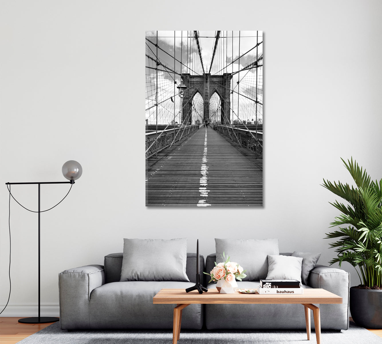 Brooklyn Bridge from Manhattan Art Print-Canvas Print-CetArt-1 panel-16x24 inches-CetArt