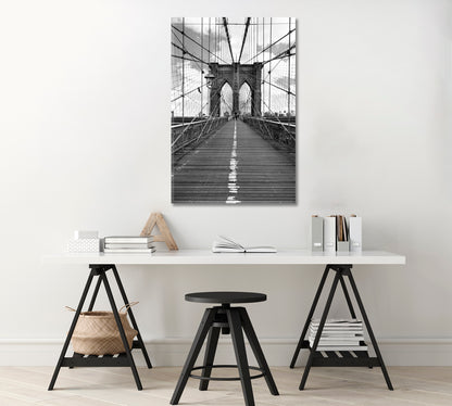 Brooklyn Bridge from Manhattan Art Print-Canvas Print-CetArt-1 panel-16x24 inches-CetArt