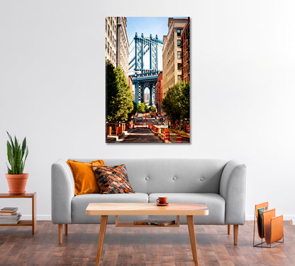 Manhattan Bridge Brooklyn Canvas Wall Decor-Canvas Print-CetArt-1 panel-16x24 inches-CetArt