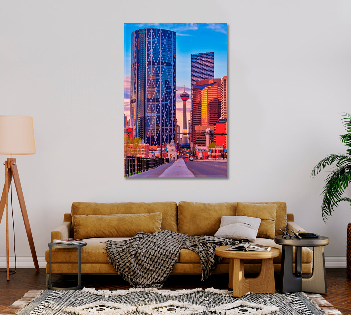 Calgary Downtown Office Wall Decor-Canvas Print-CetArt-1 panel-16x24 inches-CetArt