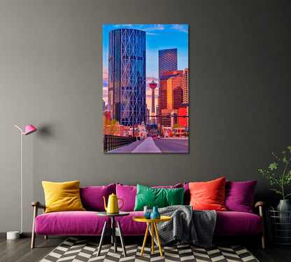 Calgary Downtown Office Wall Decor-Canvas Print-CetArt-1 panel-16x24 inches-CetArt