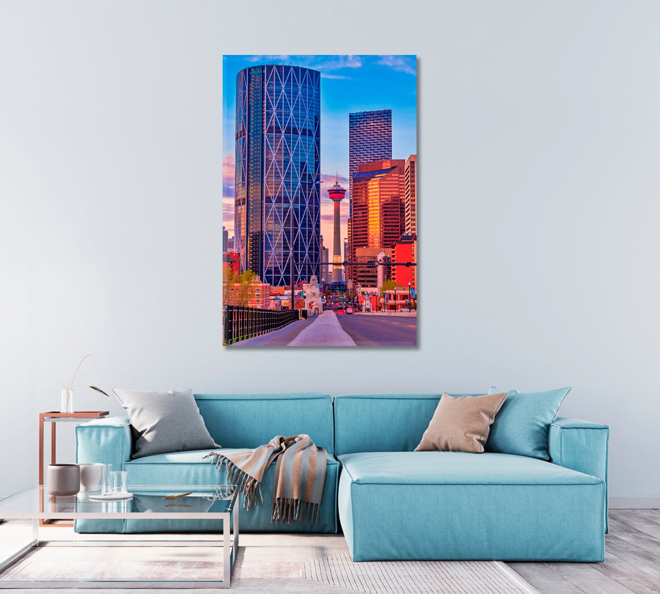 Calgary Downtown Office Wall Decor-Canvas Print-CetArt-1 panel-16x24 inches-CetArt