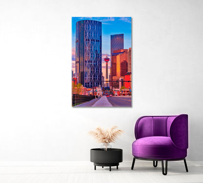 Calgary Downtown Office Wall Decor-Canvas Print-CetArt-1 panel-16x24 inches-CetArt