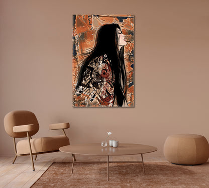 Beautiful Woman Portrait Art Canvas Prints-Canvas Print-CetArt-1 panel-16x24 inches-CetArt