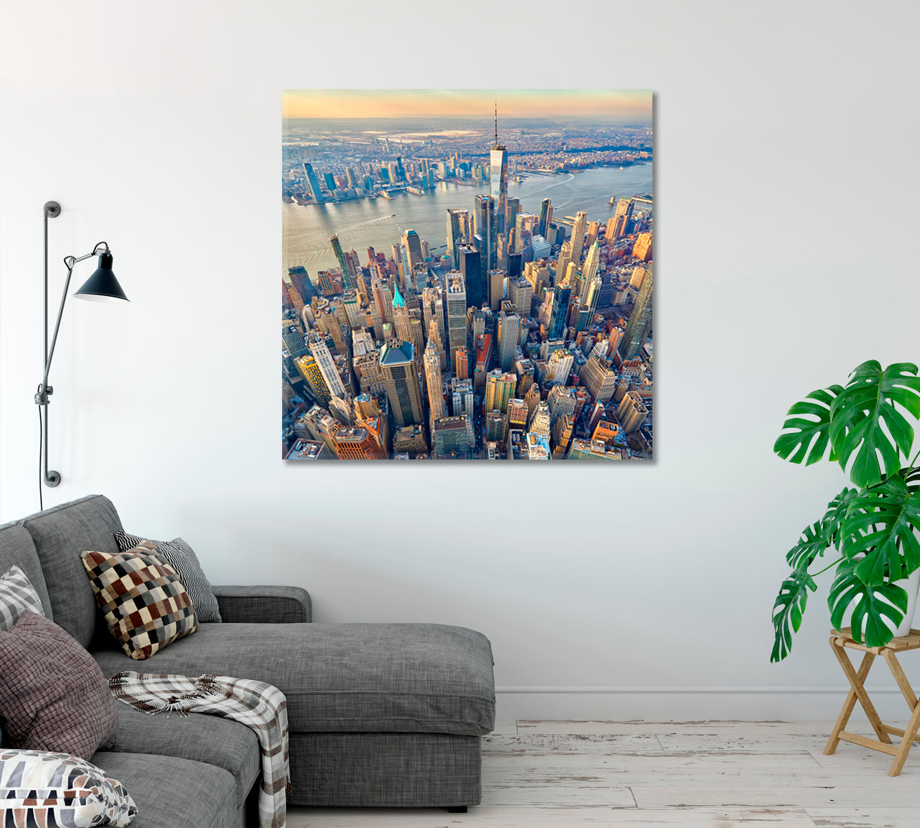 Downtown Manhattan Office Canvas Print-Canvas Print-CetArt-1 panel-12x12 inches-CetArt