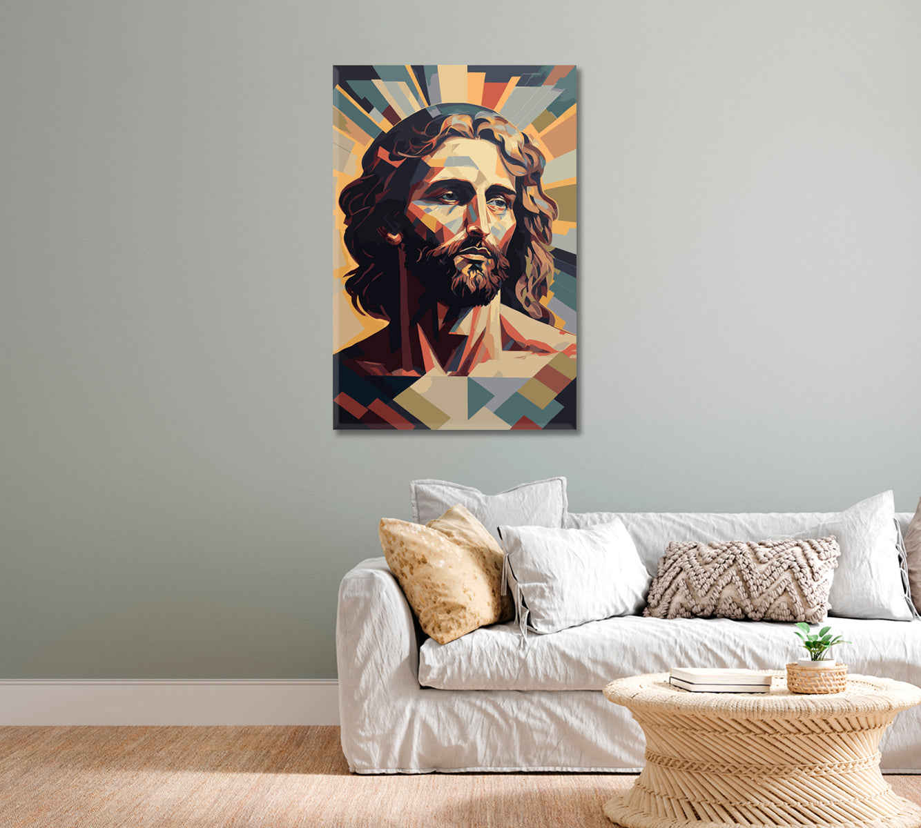 Jesus Christ Canvas Interior Design-Canvas Print-CetArt-1 panel-16x24 inches-CetArt