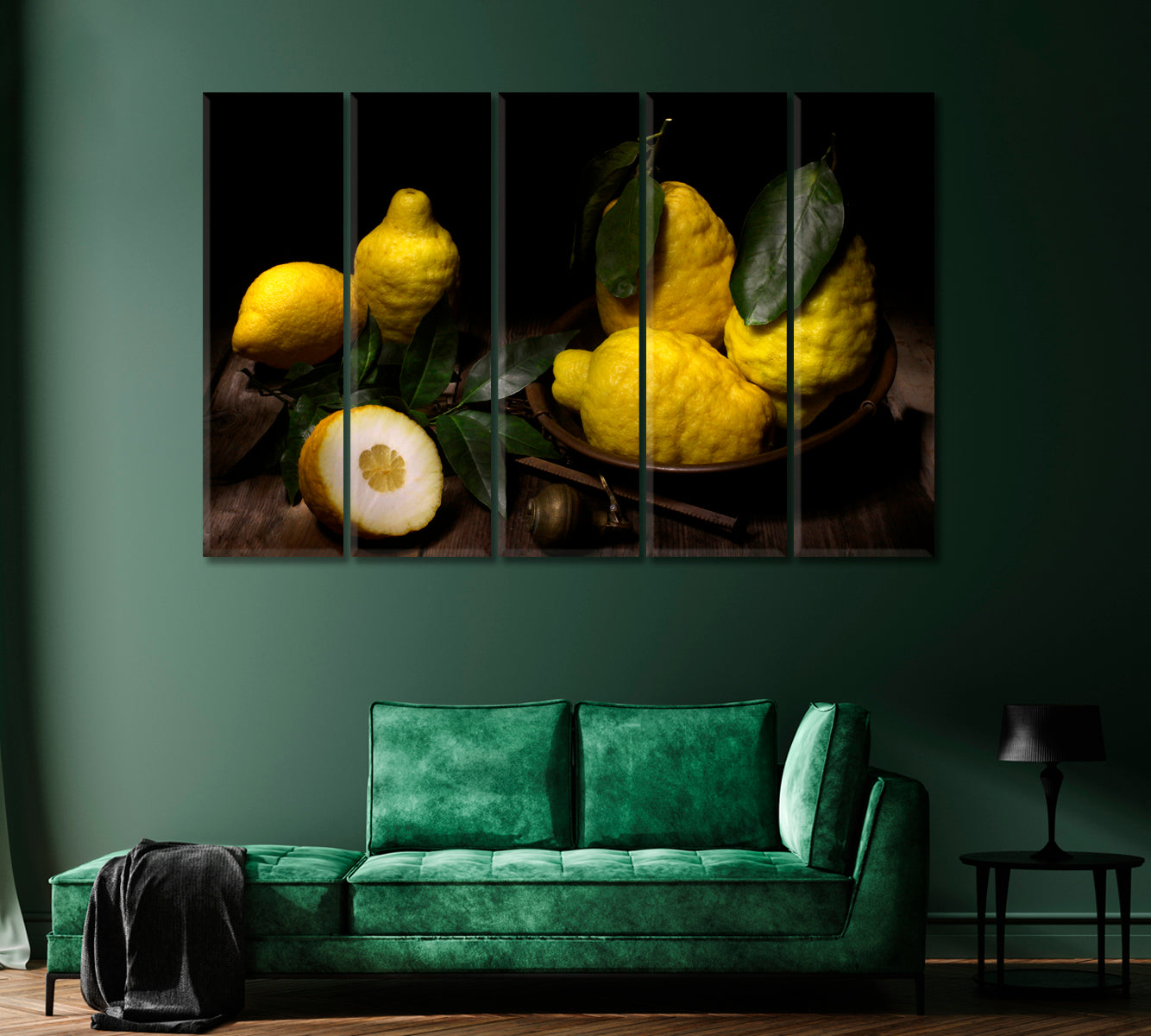 Lemons Still Life Home Wall Art-Canvas Print-CetArt-1 Panel-24x16 inches-CetArt