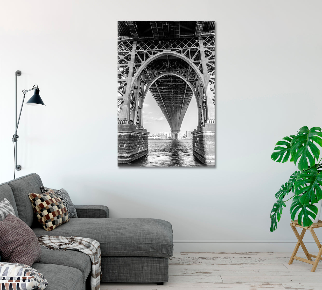 Under Manhattan Bridge Canvas Wall Art-Canvas Print-CetArt-1 panel-16x24 inches-CetArt