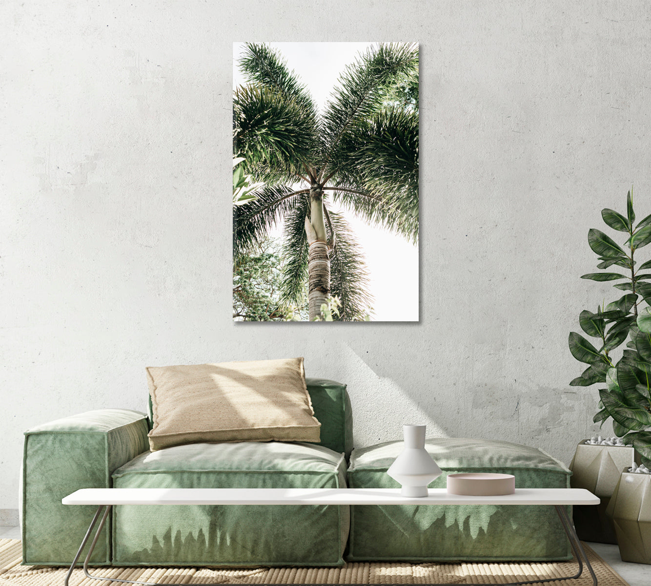 Coconut Palm Tree Art For Home-Canvas Print-CetArt-1 panel-16x24 inches-CetArt