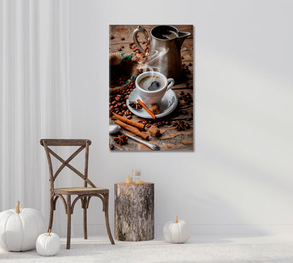 Black Coffee Art For Kitchen Wall-Canvas Print-CetArt-1 panel-16x24 inches-CetArt