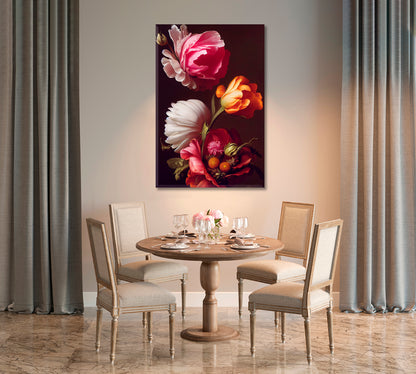 Colorful Roses Still Life Canvas Print-Canvas Print-CetArt-1 panel-16x24 inches-CetArt