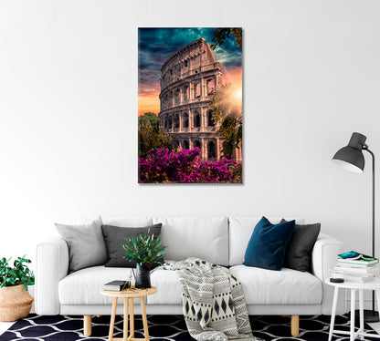 Rome Colosseum Italy Giclee Art Decor-Canvas Print-CetArt-1 panel-16x24 inches-CetArt