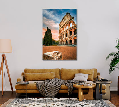 Colosseum in Rome Print Wall Art-Canvas Print-CetArt-1 panel-16x24 inches-CetArt